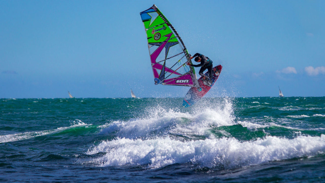 kitesurfing and windsurfing